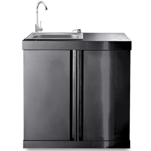 Crni inox modul sa sudoperom i ormarićem 16080